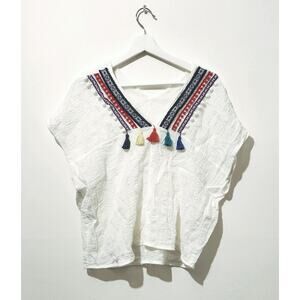 BOHEMIAN EMBROIDERED TASSEL BEACH TOP